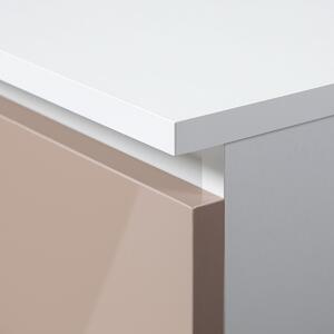 Ak furniture Rohový písací stôl B16 124 cm biely/cappuccino pravý