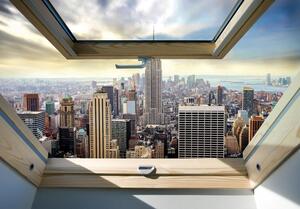 Vliesové fototapety 10415 V8, rozmer 368 cm x 254 cm, New York Manhattan pohľadom zo strešného okna, IMPOL TRADE