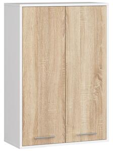 Ak furniture Závesná kúpeľňová skrinka Fin W64 64 cm biela/dub sonoma