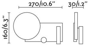 FARO 20066 - LED Stmievateľná nástenná lampička KLEE LED/10W/230V + LED/3W ľavá