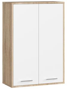 Ak furniture Závesná kúpeľňová skrinka Fin W64 64 cm biela/dub sonoma II