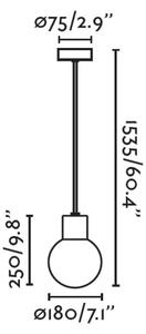 FARO 74427C-01 - Vonkajší luster na lanku MOON 1xE27/15W/230V IP44