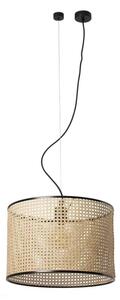 FARO 64314-49 - Luster na lanku MAMBO 1xE27/15W/230V pr. 45 cm ratan/čierna