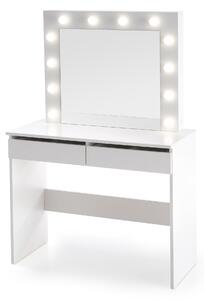Moderný toaletný stolík Hollywood s osvetlením - biely