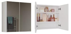 TP Living Závesná kúpeľňová skrinka POLA 60 cm so zrkadlom biela