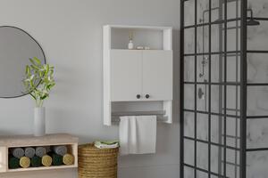 Kalune Design Závesná kúpeľňová skrinka s vešiakom na uteráky Banyo biela