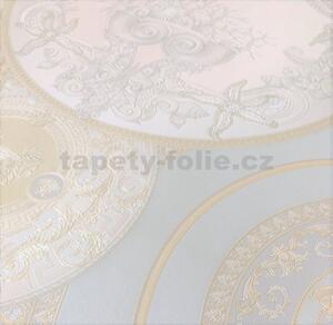 Vliesové tapety na stenu Versace III 34901-2, rozmer 10,05 m x 0,53 m, koláž bielo-béžová, A.S. Création