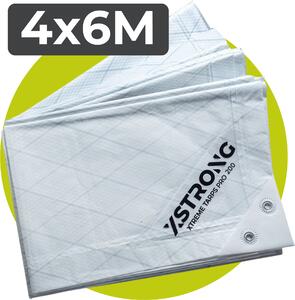 Xstrong Pro 200 plachta 4x6 biela Vodotesná Super silná s očkami