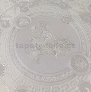 Vliesové tapety na stenu Versace III 34901-4, rozmer 10,05 m x 0,53 m, koláž bielo-strieborná, A.S. Création