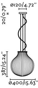 FARO 28301 - Luster na lanku ISABELLE 1xE27/15W/230V pr. 40 cm biela