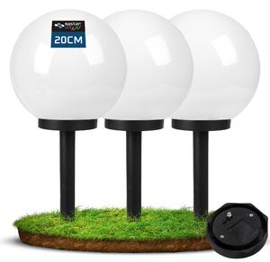 MasterLED solárne záhradné svetlo gua sada 3 - 20 cm - solárna lampa so súmrakovým senzorom - IP44 - záhradná lampa na zapojenie - vonkajie osvetlenie