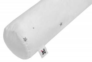 Bellamy Biely bavlnený vankúš v tvare valčeka SHINNING STAR 15 x 70 cm