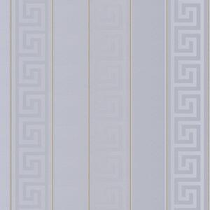 Vliesové tapety na stenu Versace III 93524-5, rozmer 10,05 m x 0,53 m, grécky kľúč sivý so zlatými prúžkami, A.S. Création