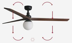 FARO 34276-11L - Stropný ventilátor KLIM L 1xE27/15W/230V orech/čierna + DO