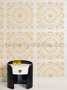 Vliesové tapety na stenu Versace IV 37055-2, rozmer 10,05 m x 0,53 m, barokové ornamenty zlato-krémové, A.S. Création