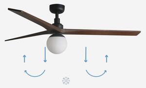 FARO 34276-11L - Stropný ventilátor KLIM L 1xE27/15W/230V orech/čierna + DO