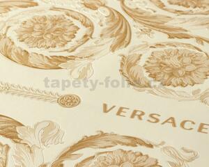 Vliesové tapety na stenu Versace IV 37055-2, rozmer 10,05 m x 0,53 m, barokové ornamenty zlato-krémové, A.S. Création