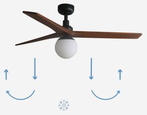 FARO 34277-11L - Stropný ventilátor KLIM M 1xE27/15W/230V orech/čierna + DO