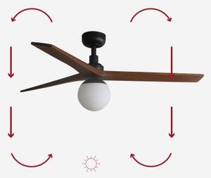 FARO 34277-11L - Stropný ventilátor KLIM M 1xE27/15W/230V orech/čierna + DO