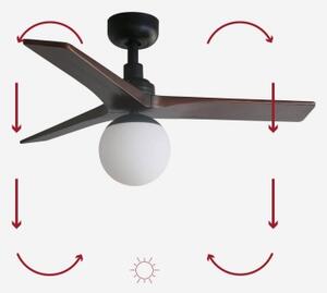 FARO 34278-11L - Stropný ventilátor KLIM S 1xE27/15W/230V orech/čierna + DO