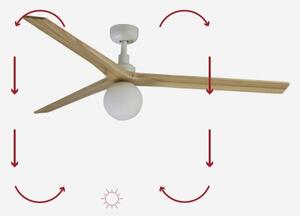 FARO 34279-11L - Stropný ventilátor KLIM L 1xE27/15W/230V dub/biela + DO