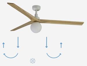 FARO 34279-11L - Stropný ventilátor KLIM L 1xE27/15W/230V dub/biela + DO