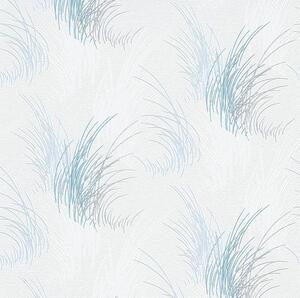 Vliesové tapety na stenu Natalia 10020-08, rozmer 10,05 m x 0,53 m, tráva modrá na bielom podklade, Erismann