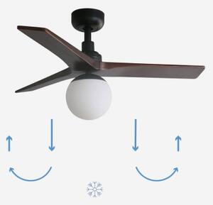 FARO 34278-11L - Stropný ventilátor KLIM S 1xE27/15W/230V orech/čierna + DO