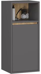Ak furniture Závesná kúpeľňová skrinka VAMI 35 cm šedý grafit/dub artisan