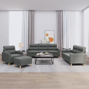 Maison Exclusive – 4-dielna sedacia súprava s vankúšmi, tmavosivá látka