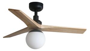 FARO 34284-11L - Stropný ventilátor KLIM S 1xE27/15W/230V borovica/čierna + DO