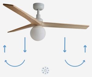 FARO 34280-11L - Stropný ventilátor KLIM M 1xE27/15W/230V borovica/biela + DO