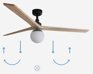 FARO 34282-11L - Stropný ventilátor KLIM L 1xE27/15W/230V borovica/čierna + DO