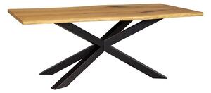 Jedálenský stôl dub masív s kovovými nohami