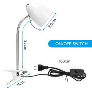 Aigostar - Stolná lampa s klipom 1xE27/11W/230V biela/chróm