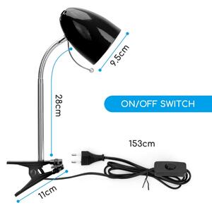 Aigostar - Stolná lampa s klipom 1xE27/11W/230V čierna/chróm