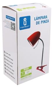 Aigostar - Stolná lampa s klipom 1xE27/11W/230V červená/chróm