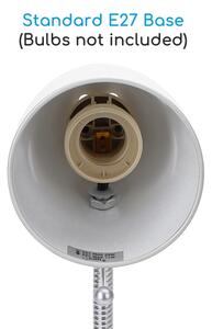 Aigostar - Stolná lampa s klipom 1xE27/11W/230V biela/chróm