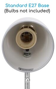 Aigostar - Stolná lampa s klipom 1xE27/11W/230V strieborná/chróm