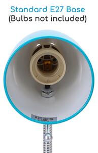 Aigostar - Stolná lampa s klipom 1xE27/11W/230V modrá/chróm