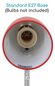 Aigostar - Stolná lampa s klipom 1xE27/11W/230V červená/chróm