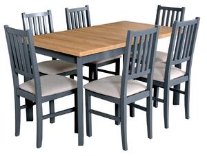 MEBLINE Stôl MODENA 1P + stoličky NILO 7 (6ks.) - súprava DX34A