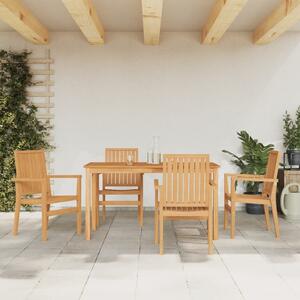 Maison Exclusive – 5-dielna záhradná jedálenská súprava z masívneho teakového dreva