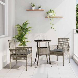 Maison Exclusive - Záhradný jedálenský set 3 pcs Sivá Poly ratan