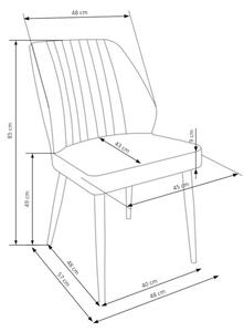 Jedálenská stolička BENDI, 48x85x57, sivá