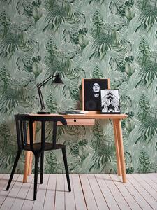 Vliesové tapety na stenu Greenery 36820-1, rozmer 10,05 m x 0,53 m, florálny vzor tmavo zelený, A.S. Création
