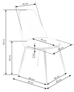 Jedálenská stolička SLIBY, 49x84x54, sivá