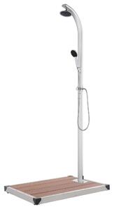 Maison Exclusive – Záhradná sprcha s hnedou podlahovou doskou, 220 cm, hliník