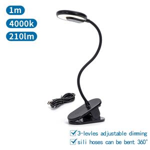 Aigostar - LED Stmievateľná nabíjacia stolná lampa s klipom LED/3W/5V 1800mAh čierna