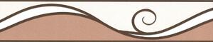 Samolepiace bordúry D 58-001-1, rozmer 5 m x 5,8 cm, vlnky hnedé, IMPOL TRADE